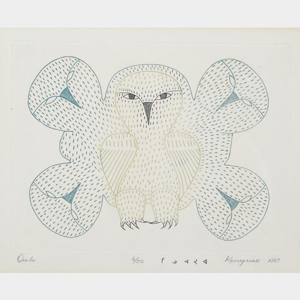 Kenojuak Ashevak (1927-2013) - Owls