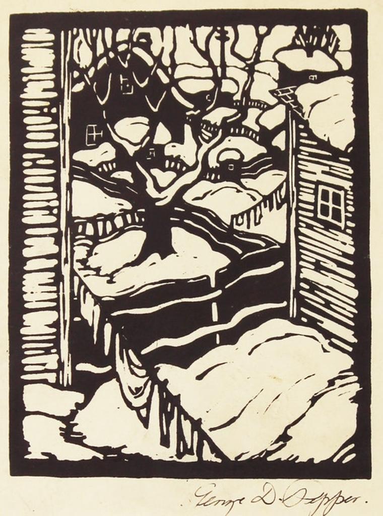George Douglas Pepper (1903-1962) - Snow-covered Backyards
