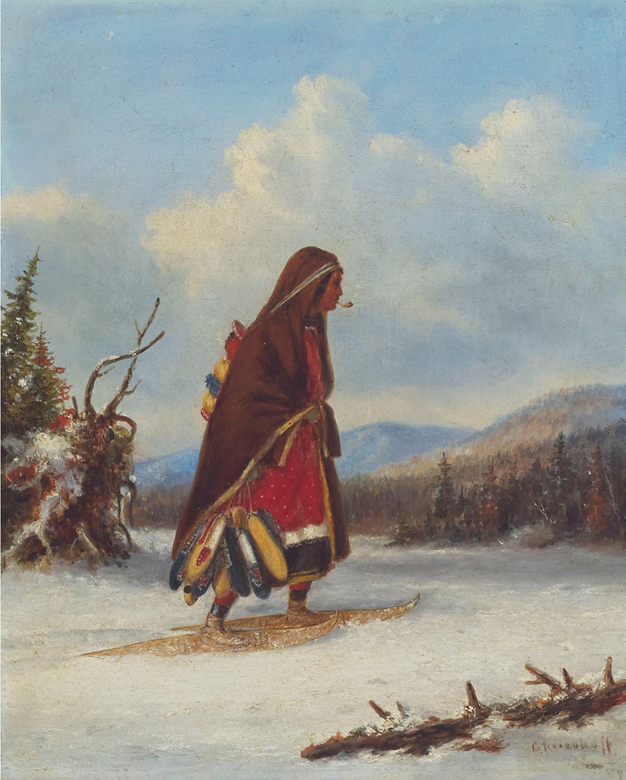 Cornelius David Krieghoff (1815-1872) - Moccasin Seller