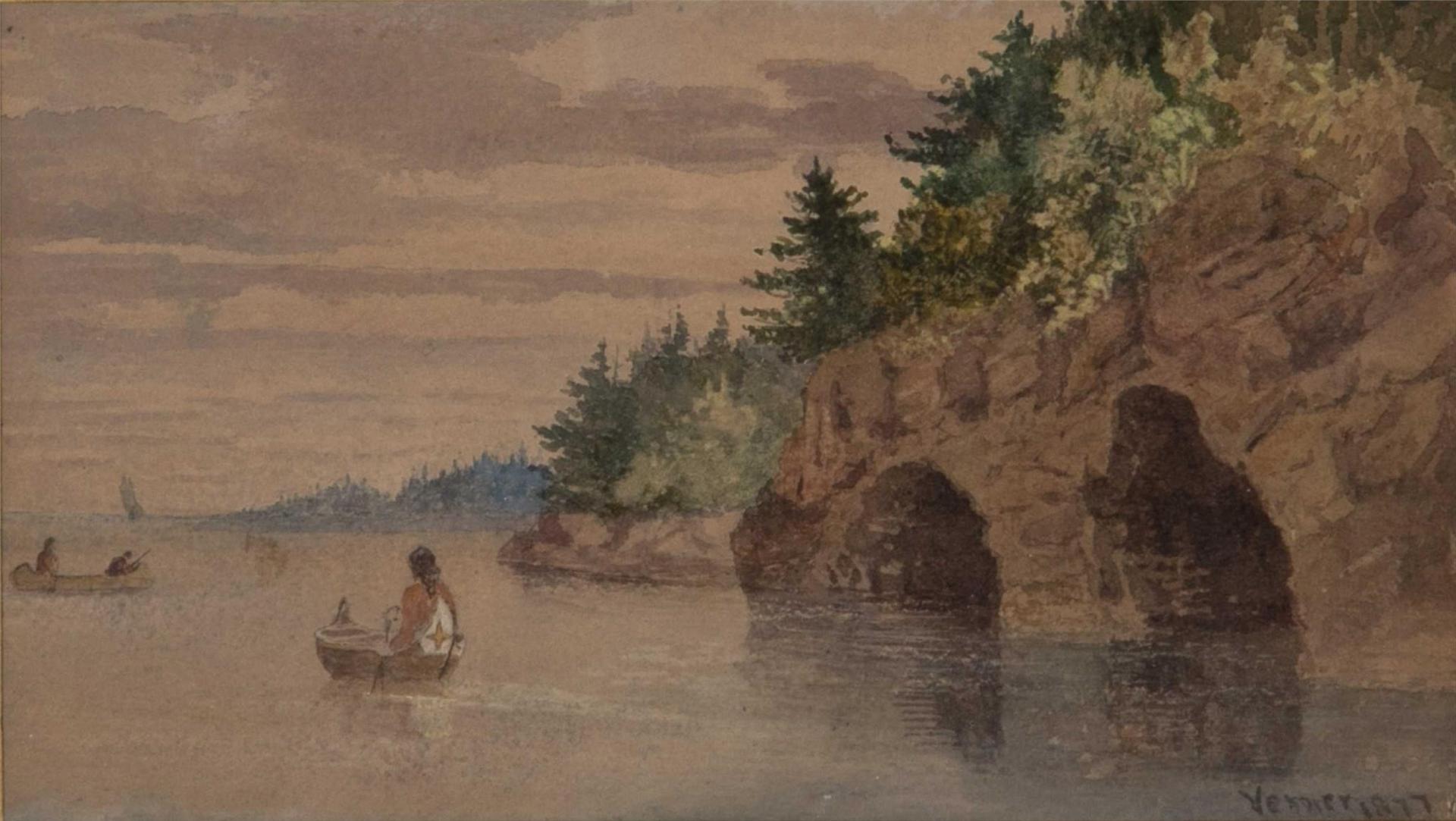 Frederick Arthur Verner (1836-1928) - Untitled (Frieghter Birchbark Canoes)