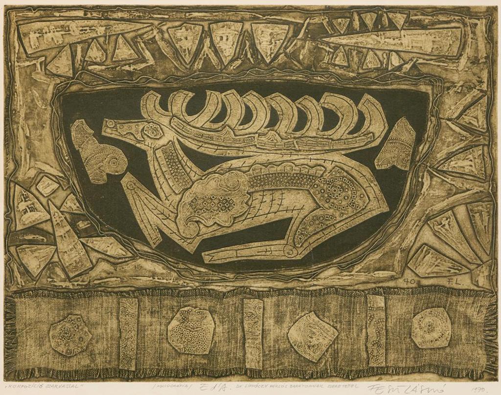 Laszlo Feszt (1930-2013) - Composition with Deer