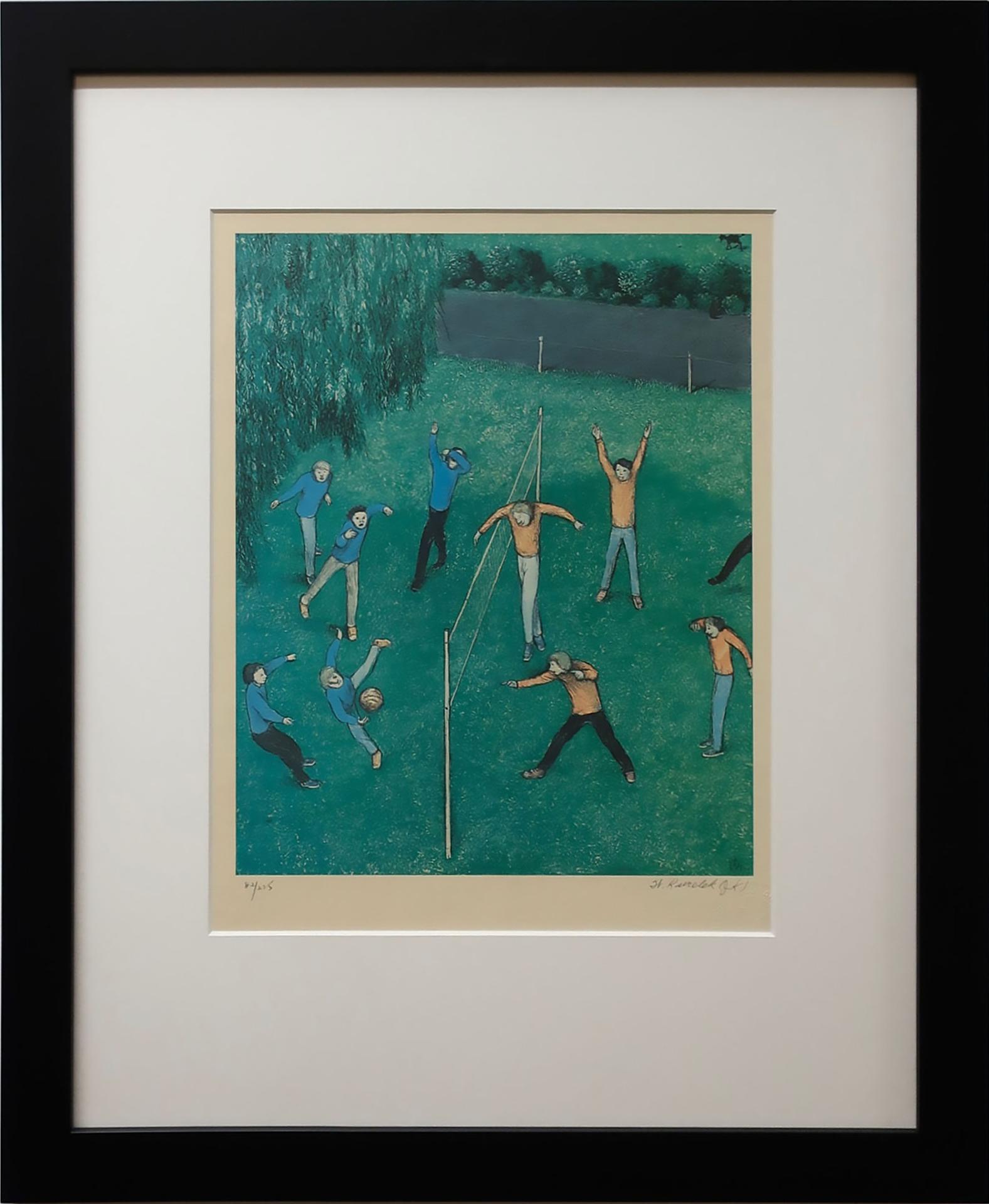 William Kurelek (1927-1977) - Volleyball (From The Sports Folio, 1977)