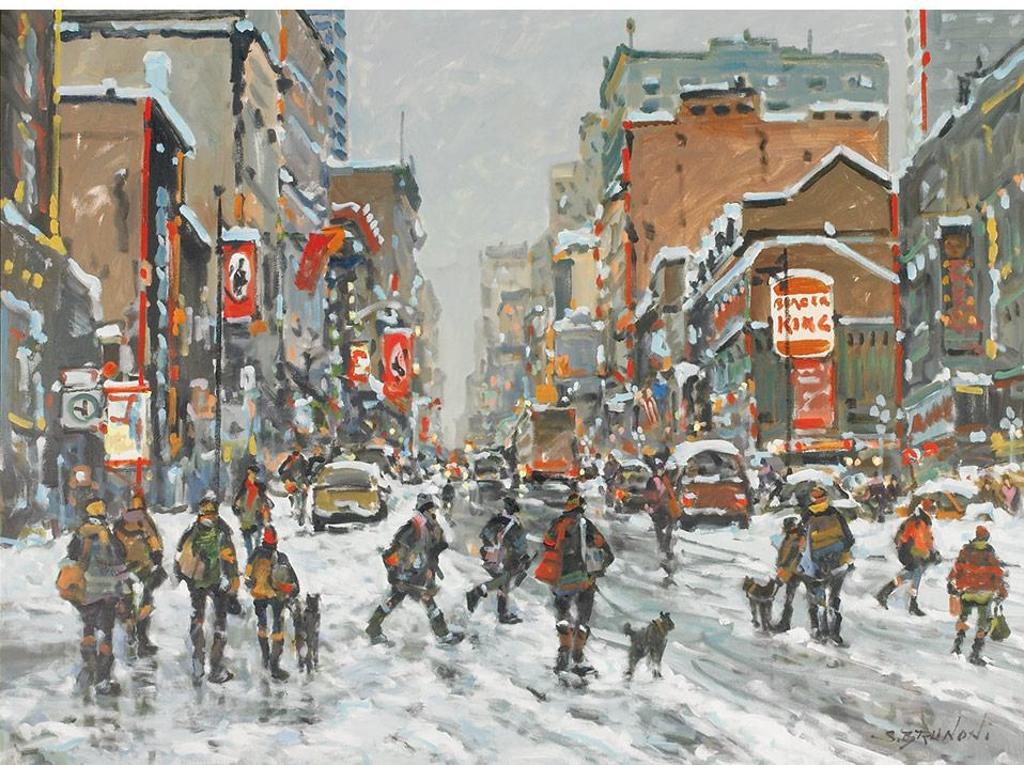 Serge Brunoni (1938-2020) - Montreal, Coin Ste Catherine Et Bishop