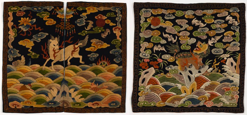 Chinese Art - Two Chinese Military Rank Badges, Late Qing Dynasty