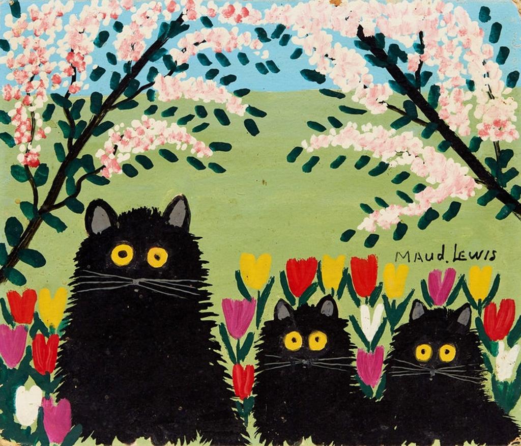 Maud Kathleen Lewis (1903-1970) - Three Black Cats
