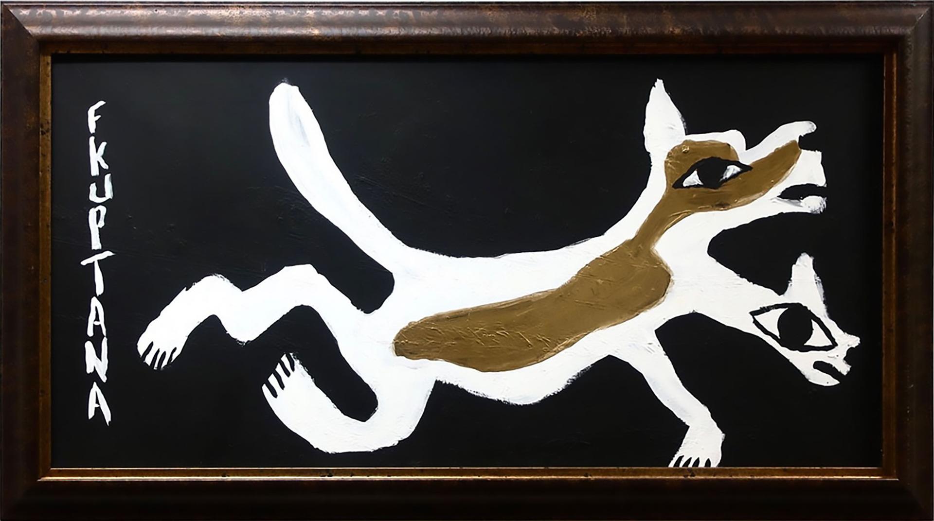 Floyd Kuptana (1964-2021) - Untitled (Two-Headed White Wolf)