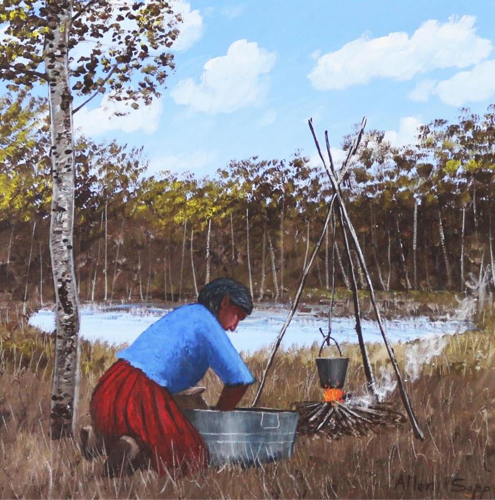 Allen Fredrick Sapp (1929-2015) - Washing Clothes Outside; 1995