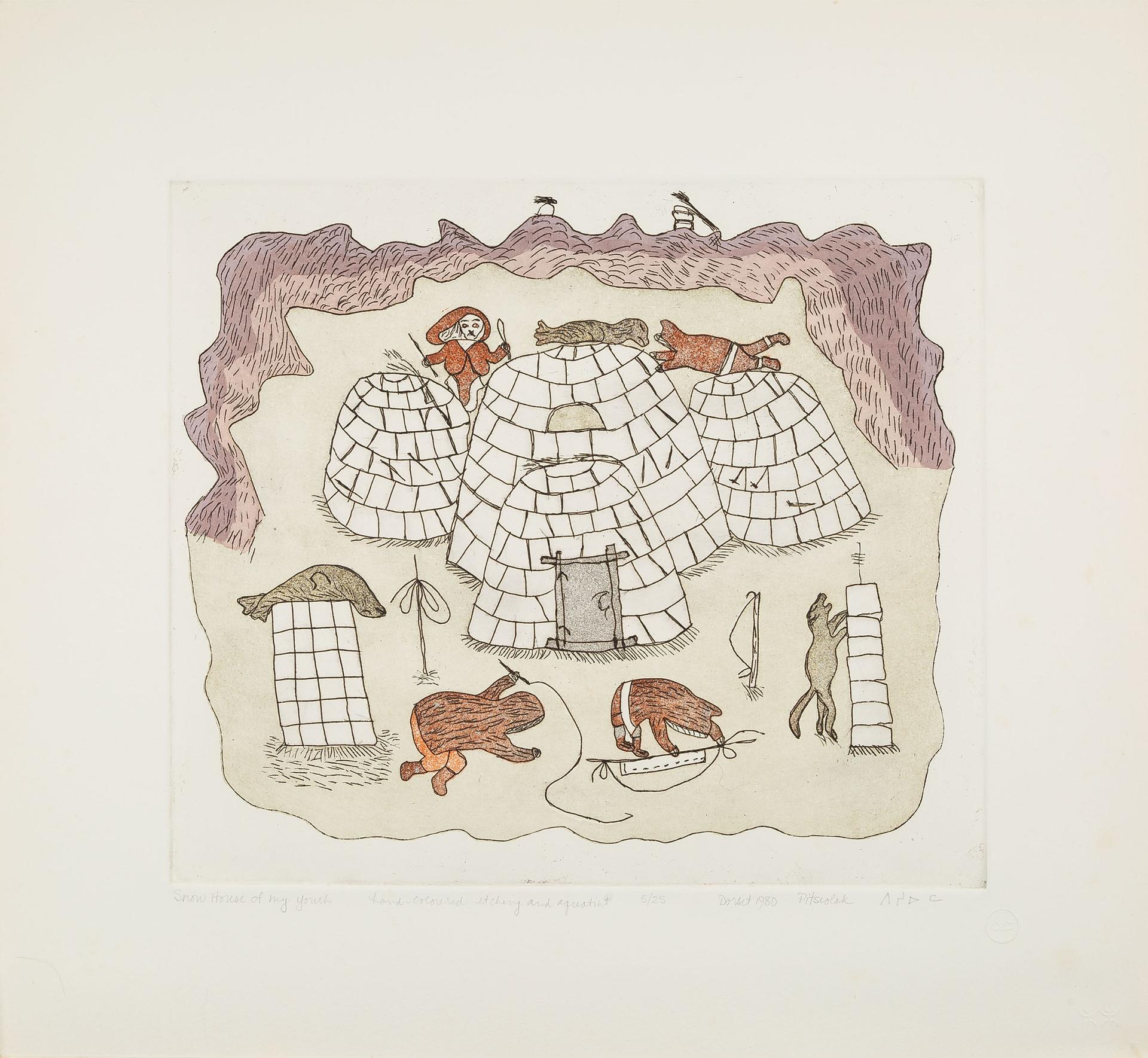 Pitseolak Ashoona (1904-1983) - Snow House Of My Youth