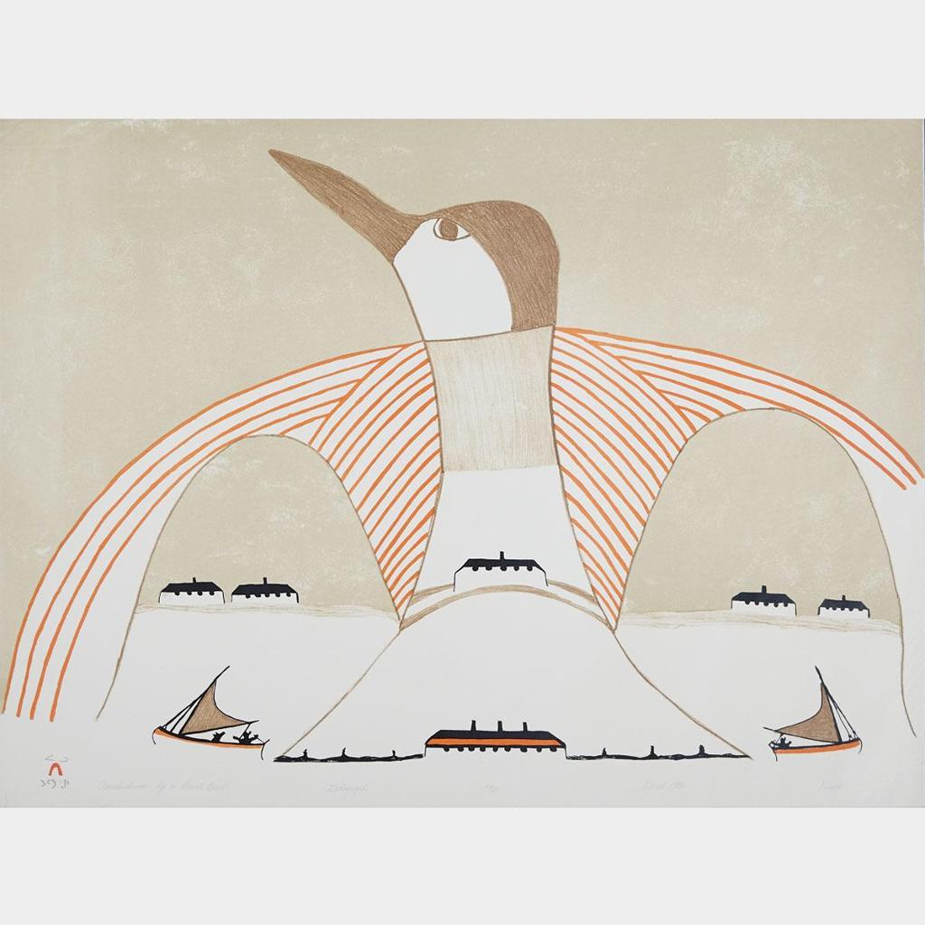 Pudlo Pudlat (1916-1992) - Overshadowed By A Great Bird