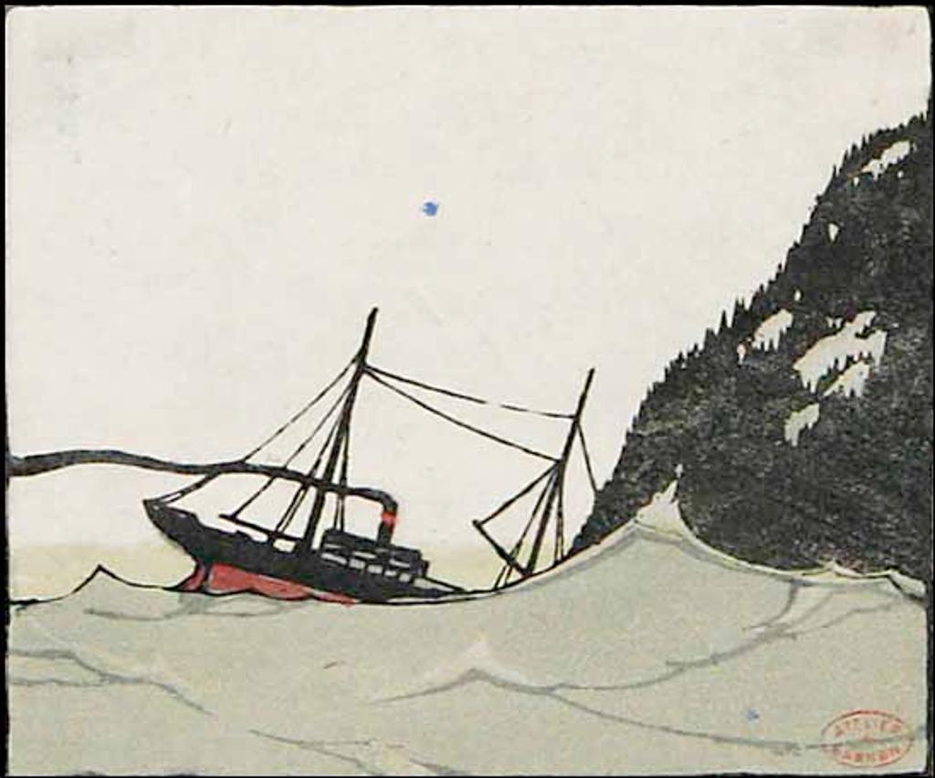 Clarence Alphonse Gagnon (1881-1942) - Schooner in a Squall - Study from Le Grand Silence Blanc