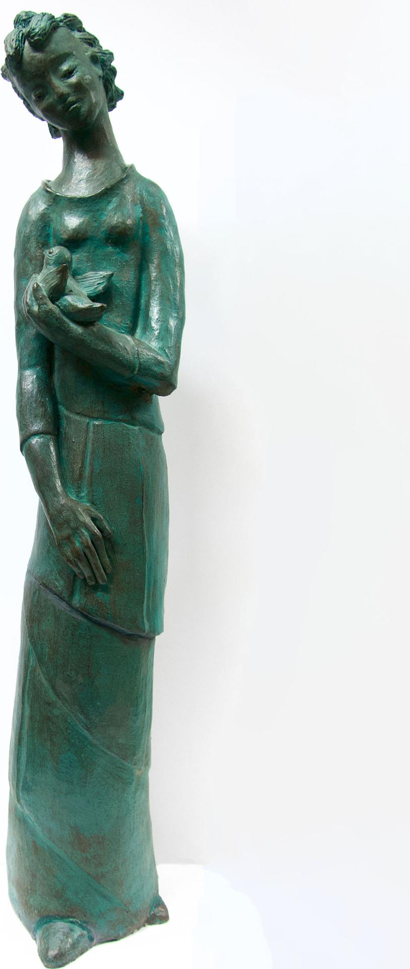 Maria Rahmer de Nagy - Woman Holding A Bird