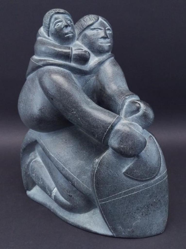 Timothy Kuananapik Kuanana (1938-1984) - Woman with Son Scrapping Skin, c.1970
