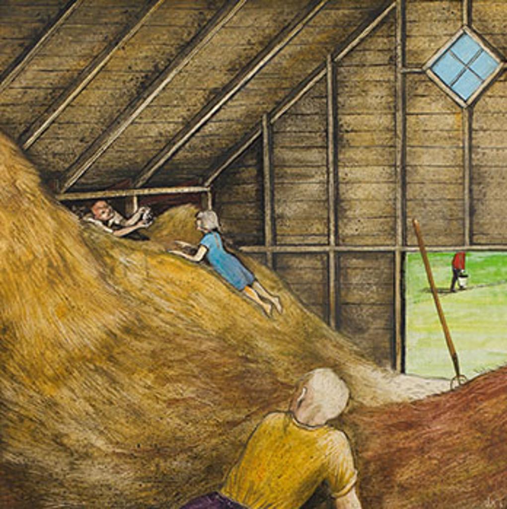 William Kurelek (1927-1977) - Finding Kittens in the Hayloft (from Memories of a Manitoba Childhood)