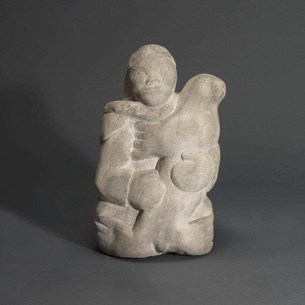 Aqjangajuk (Axangayu) Shaa (1937-2019) - Woman Holding A Seal