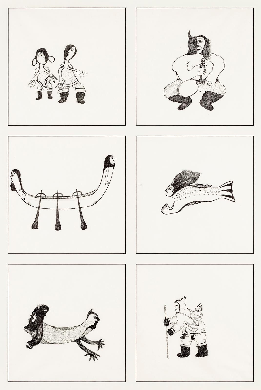 Pitaloosie Saila (1942-2021) - Six Drawings, 2012