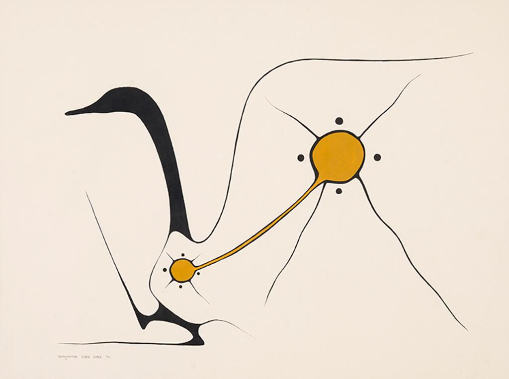 Benjamin Chee Chee (1944-1977) - Standing Goose with Sun