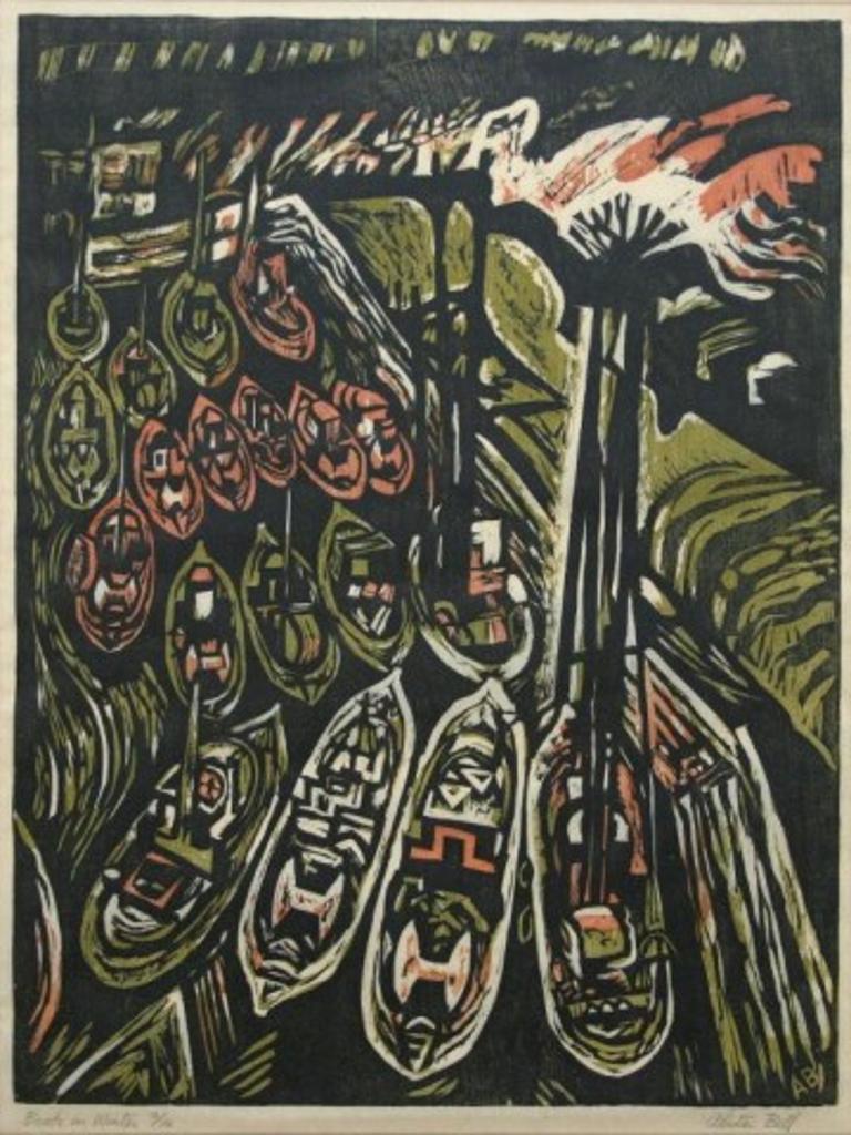 Alaistair Bell (1907-1956) - Boats in WInter