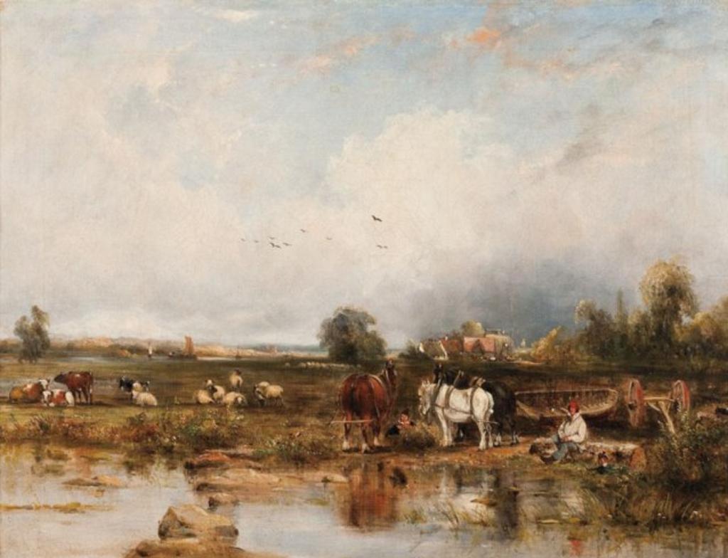 Frederick Waters Watts (1800-1862) - Noon Hour Rest by The Thames