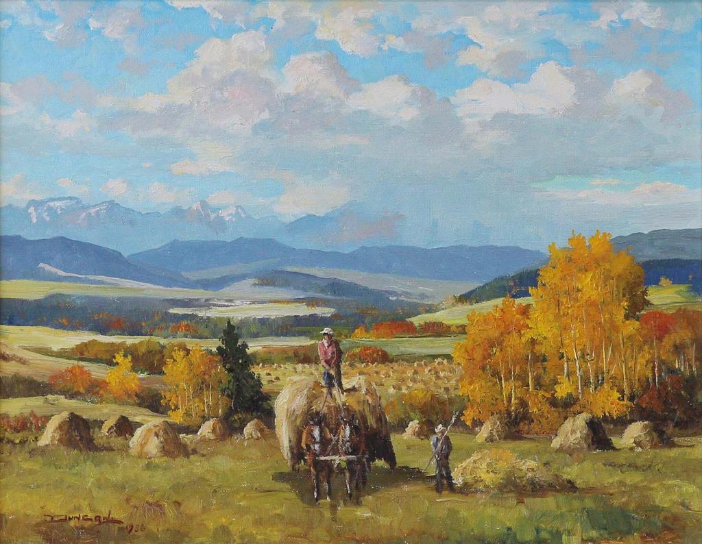Duncan Mackinnon Crockford (1922-1991) - Haying At Okotoks, Alberta; 1986