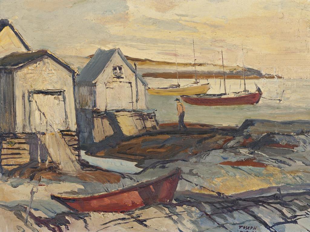 Joseph Douglas Purcell (1927-2015) - Fishing Houses, Nova Scotia