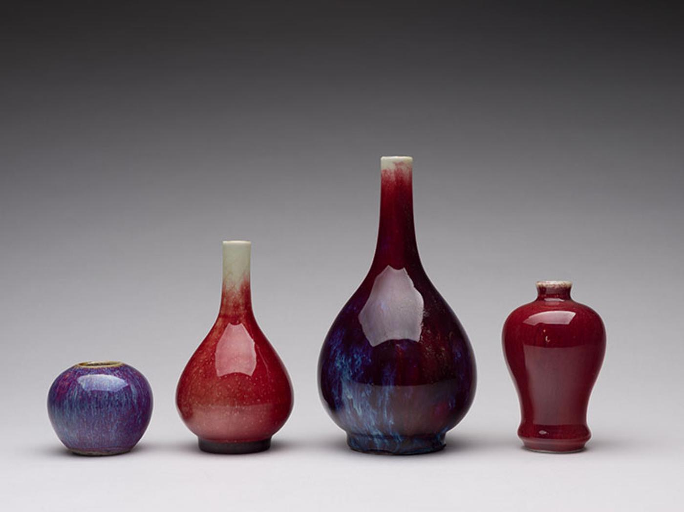 Chinese Art - Four Chinese Flambé Glazed Vessels, 19th/20th Century