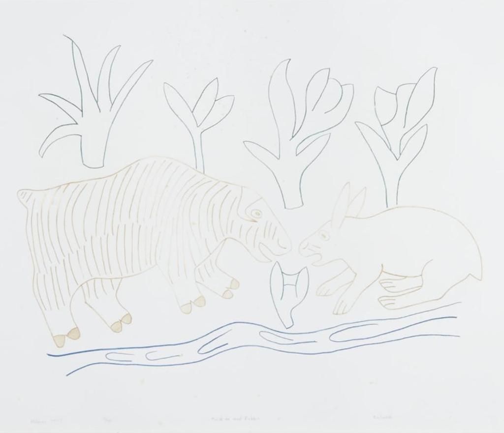 Helen Mabel Nigiyok Kalvak (1901-1984) - Musk Ox And Rabbit