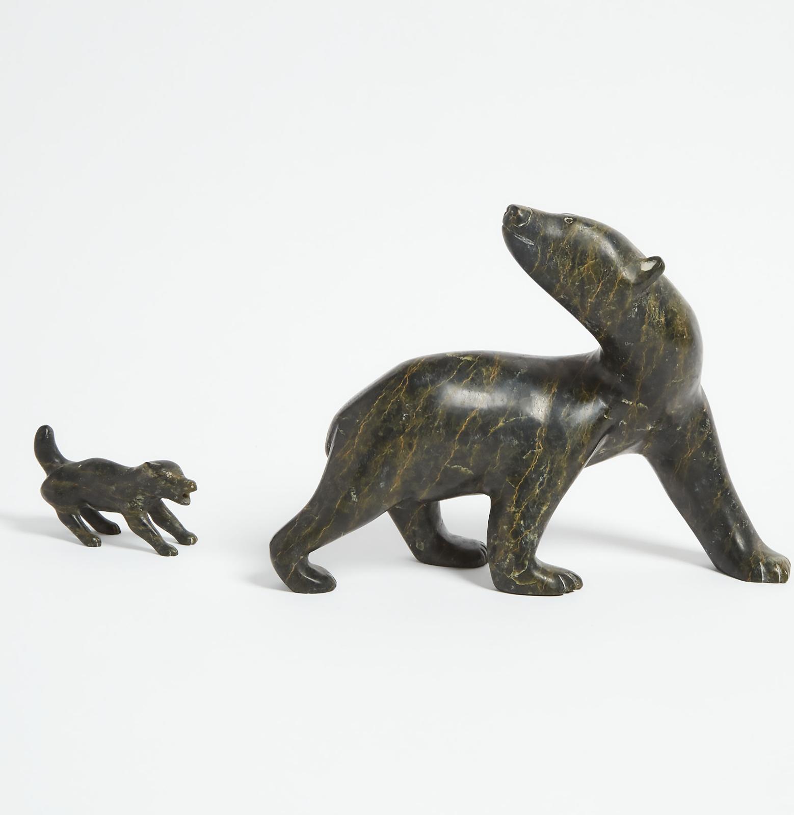 Henry Evaluardjuk (1923-2007) - Polar Bear And Dog