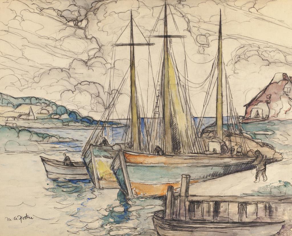 Marc-Aurèle de Foy Suzor-Coté (1869-1937) - Fishing Village, Gaspe