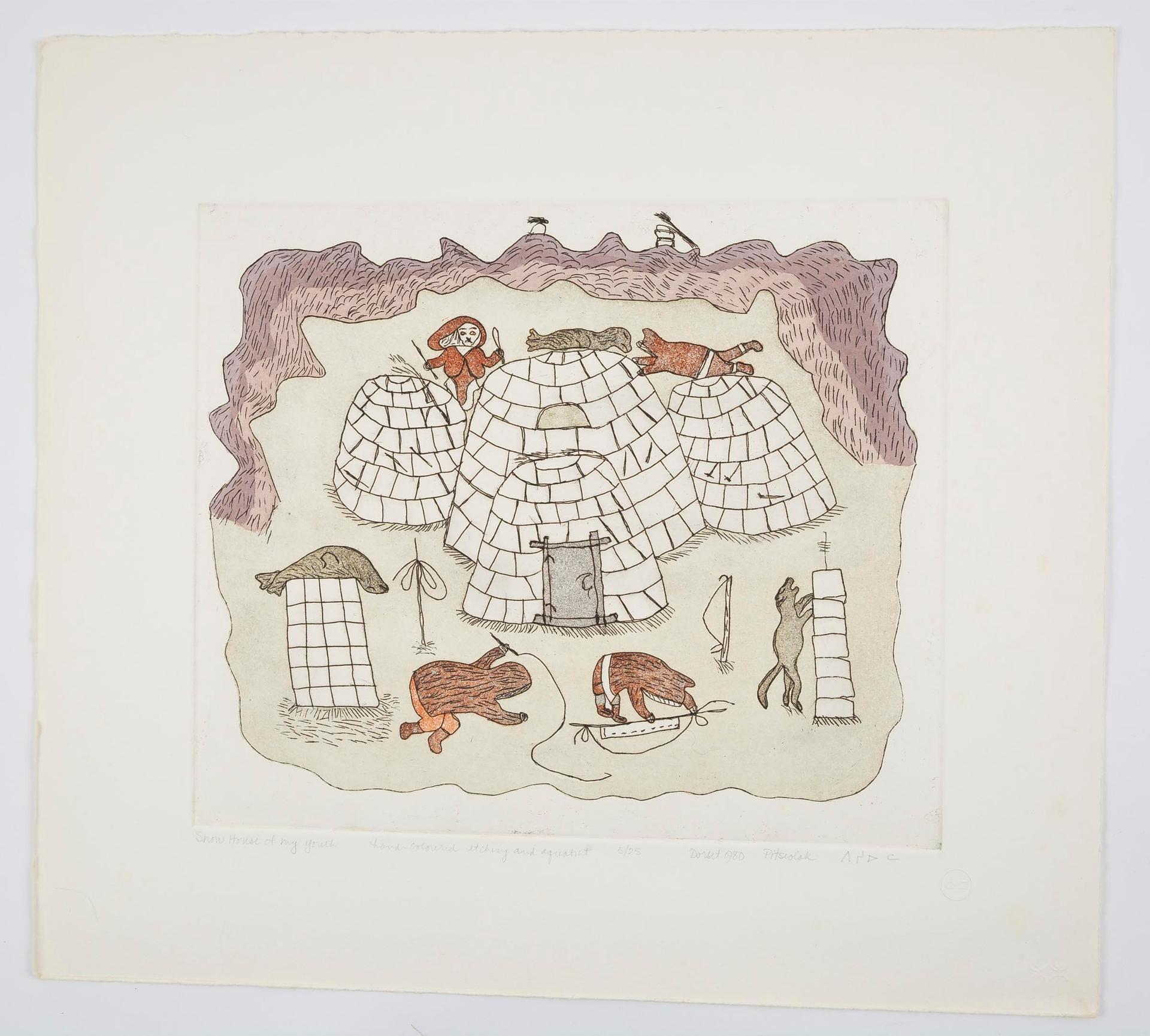 Pitseolak Ashoona (1904-1983) - Snow House Of My Youth