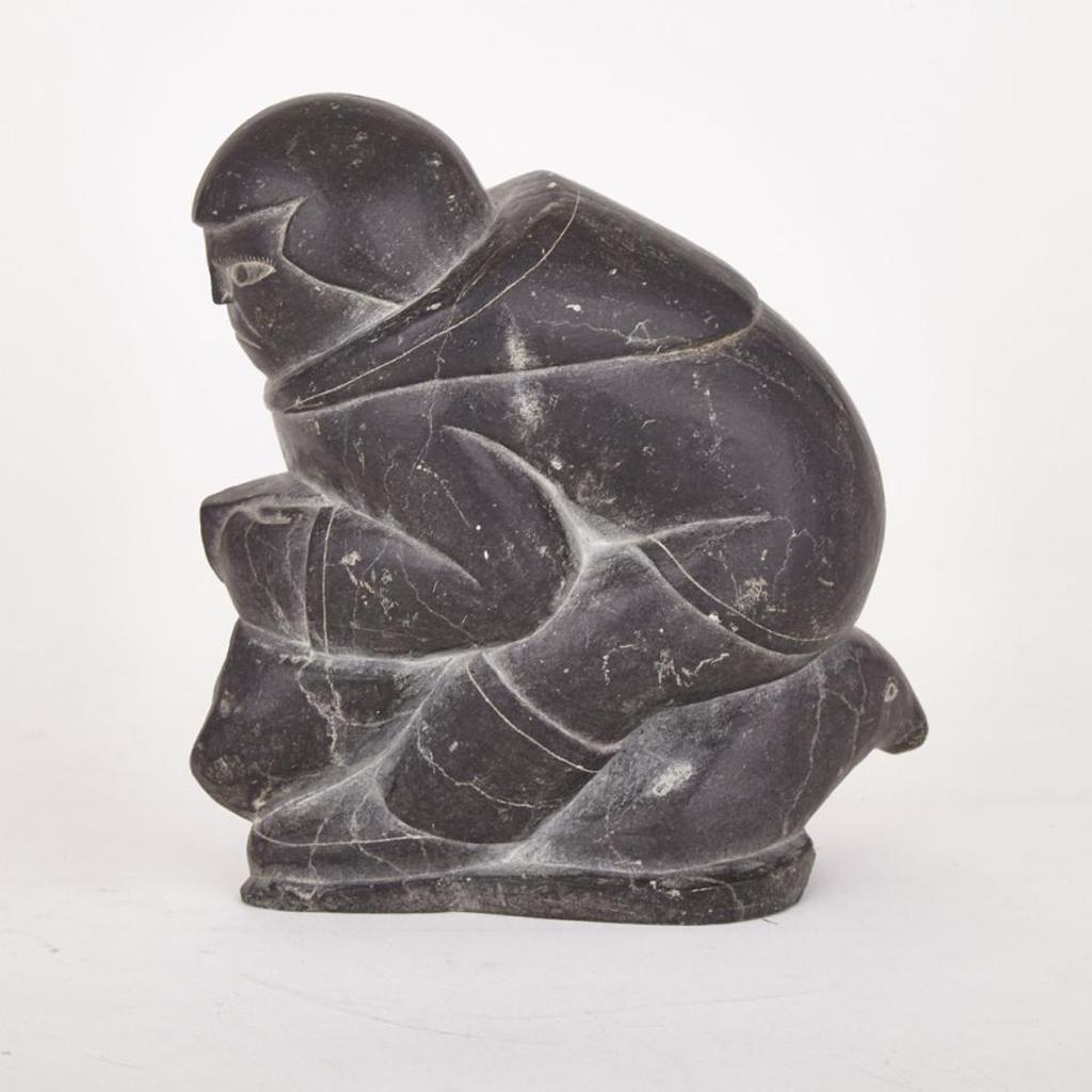 Allie Kanayuk (1941) - Kneeling Hunter With Seal