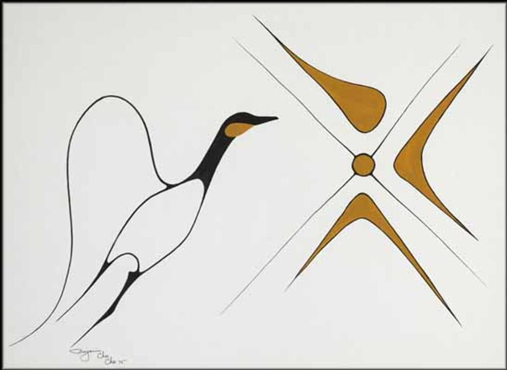 Benjamin Chee Chee (1944-1977) - Goose with Sun