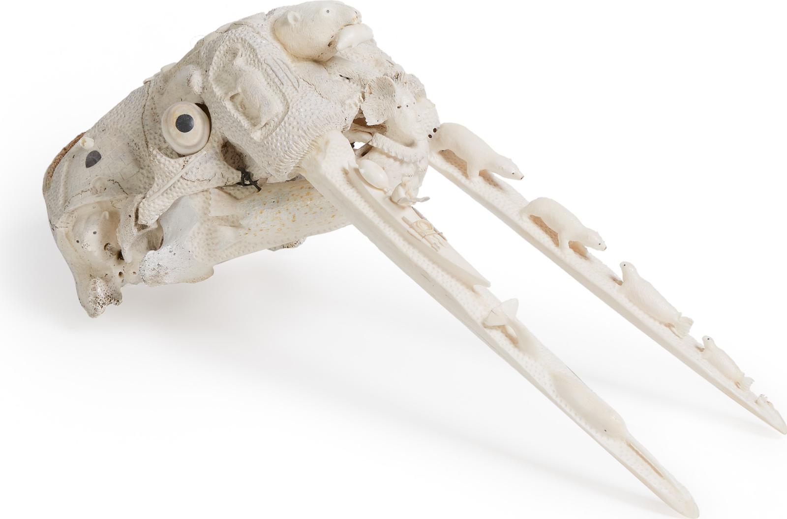 Luke Airut (1942-2018) - Elaborately Carved Walrus Skull