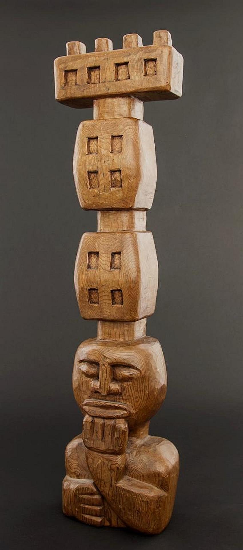 Alex Julian - a carved cedar pole