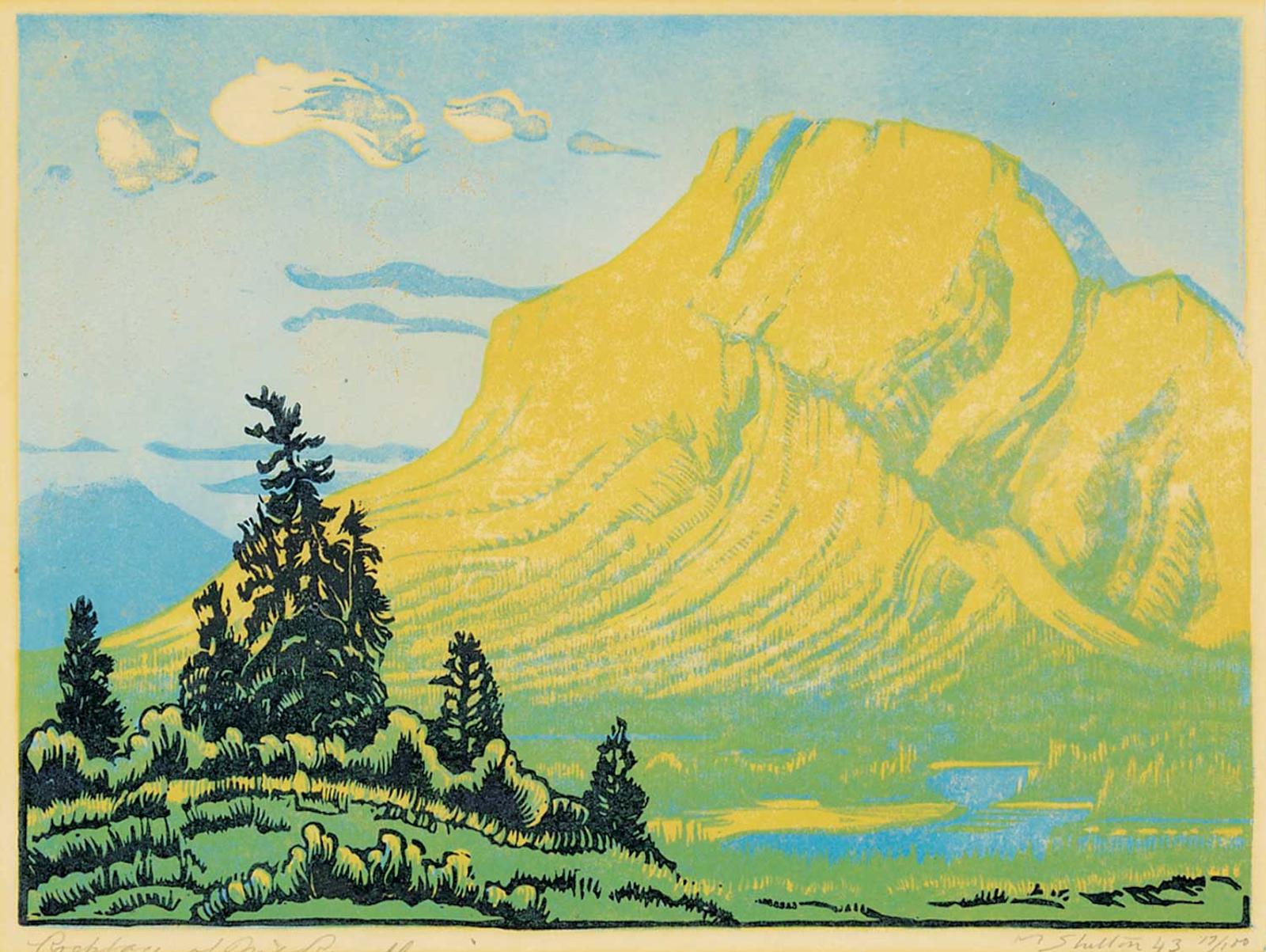 Margaret Dorothy Shelton (1915-1984) - Rockface of Mt. Rundle  #17/100