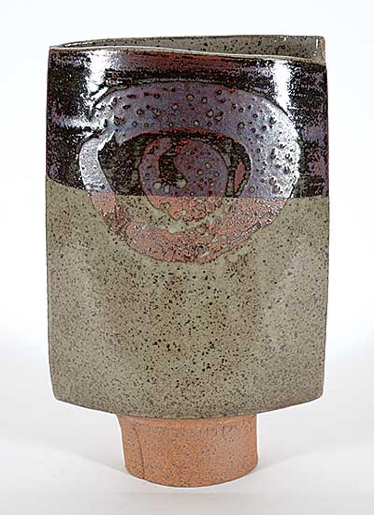 Luke Orton Lindoe (1913-1998) - Untitled - Red and Grey Flat Vase