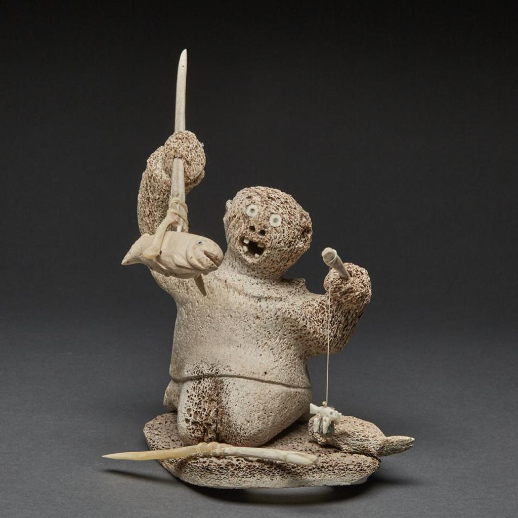 Judas Ullulaq (1937-1998) - Fisherman With Catch