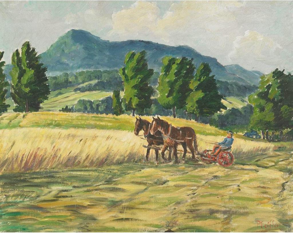 Gordon Edward Pfeiffer (1899-1983) - Cutting The Hay, August 1948