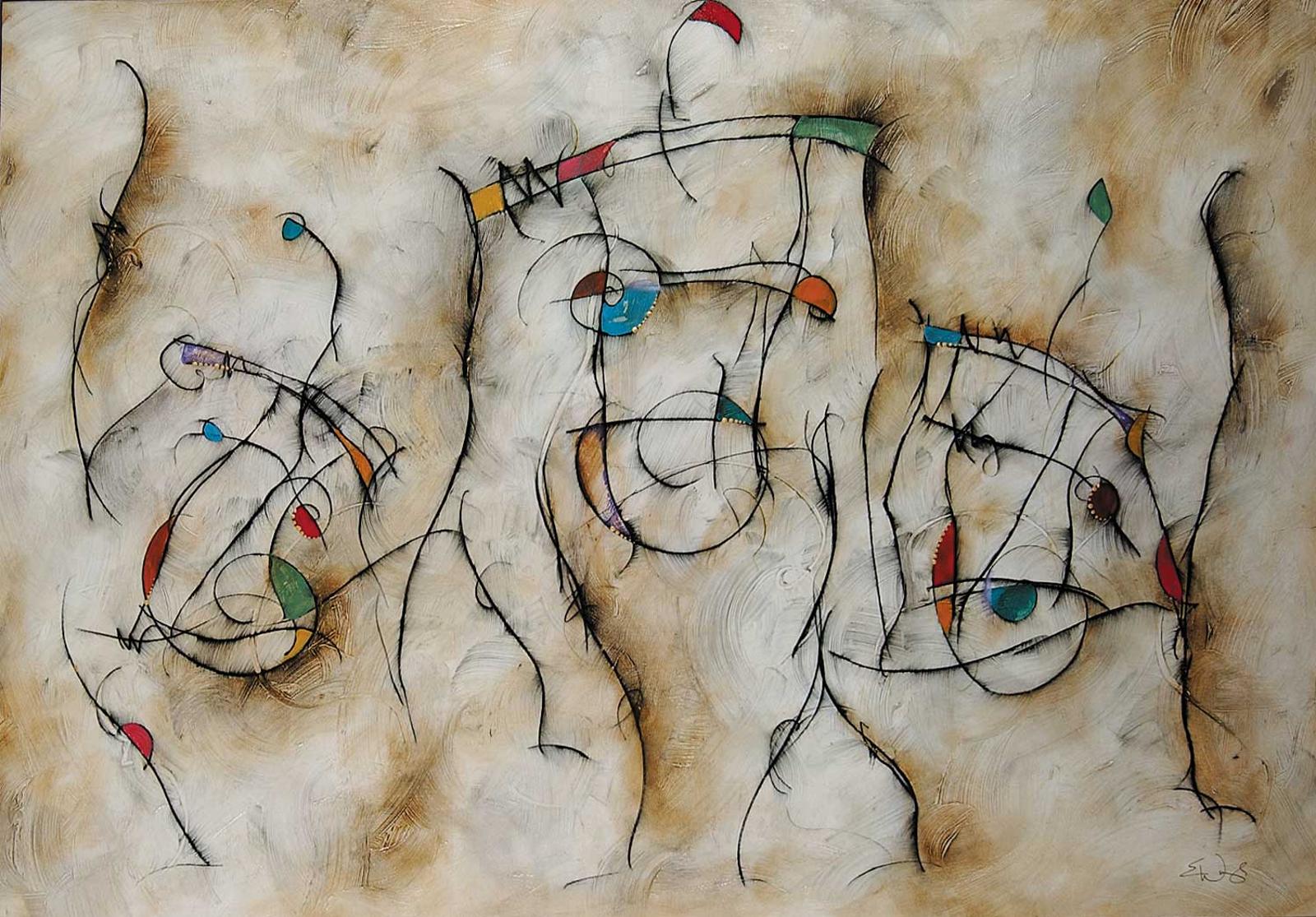 Eric Dennis Waugh (1963) - Untitled - Colourful Abstract