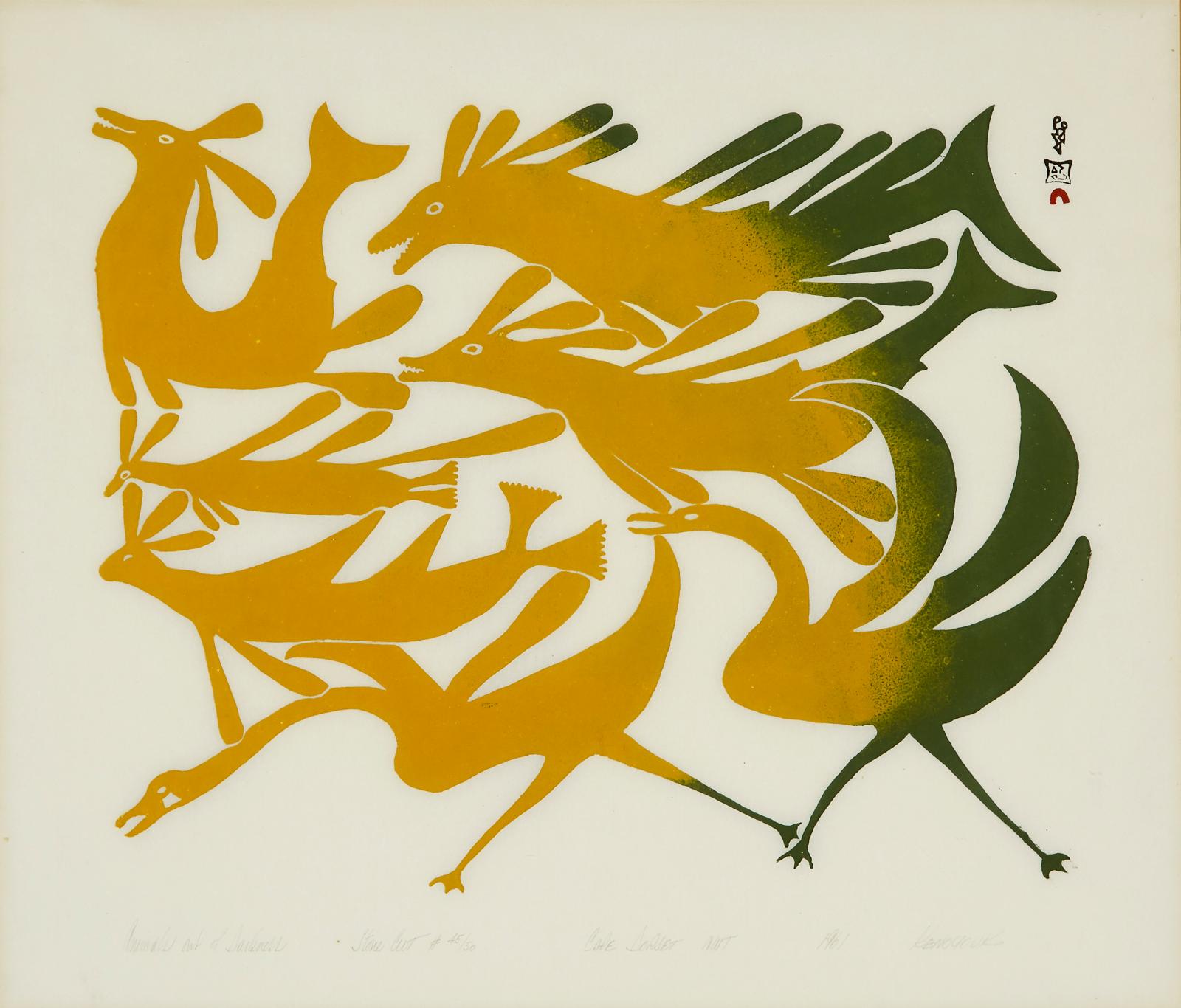 Kenojuak Ashevak (1927-2013) - Animals Out Of Darkness