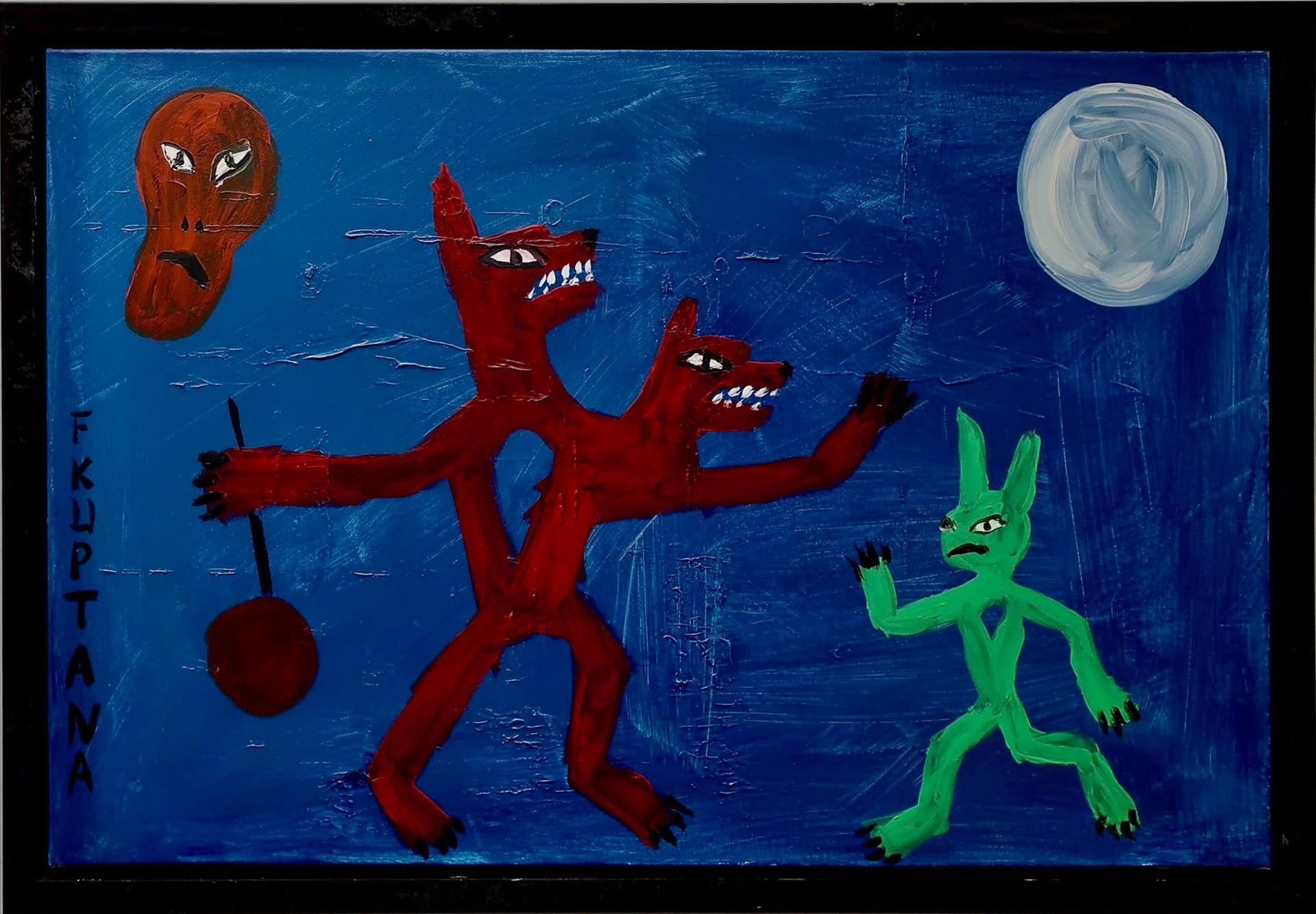 Floyd Kuptana (1964-2021) - Untitled (Moonlight Battle)