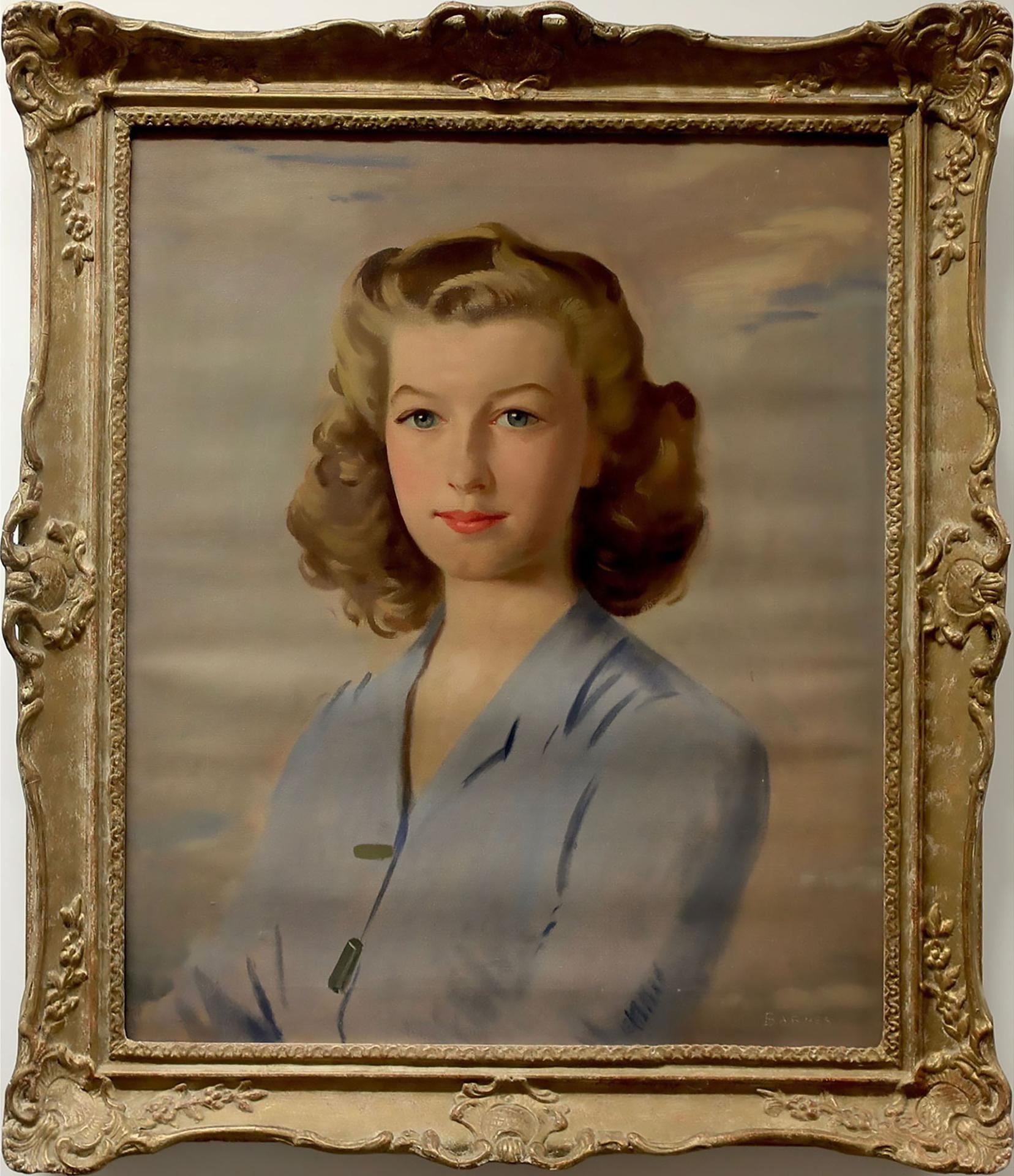 Archibald George Barnes (1887-1972) - Portrait Of A Young Woman