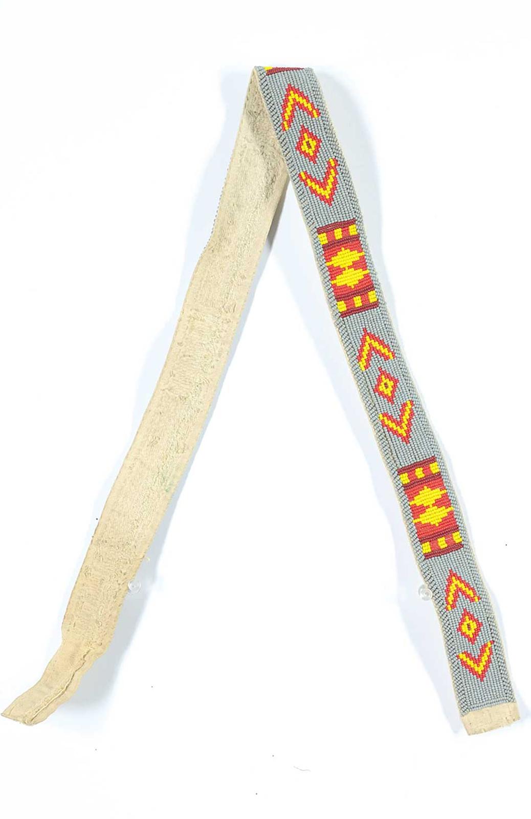 First Nations Basket School - Beaded Belt on Canvas