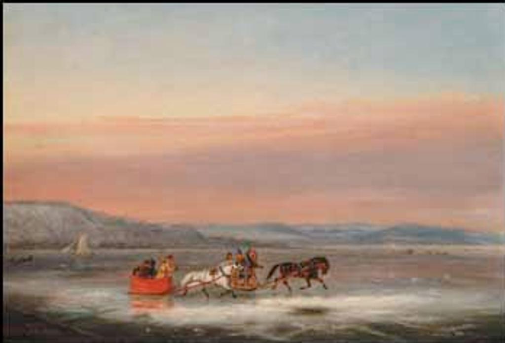 Cornelius David Krieghoff (1815-1872) - Sleighs Racing in Front of the Citadel, Quebec