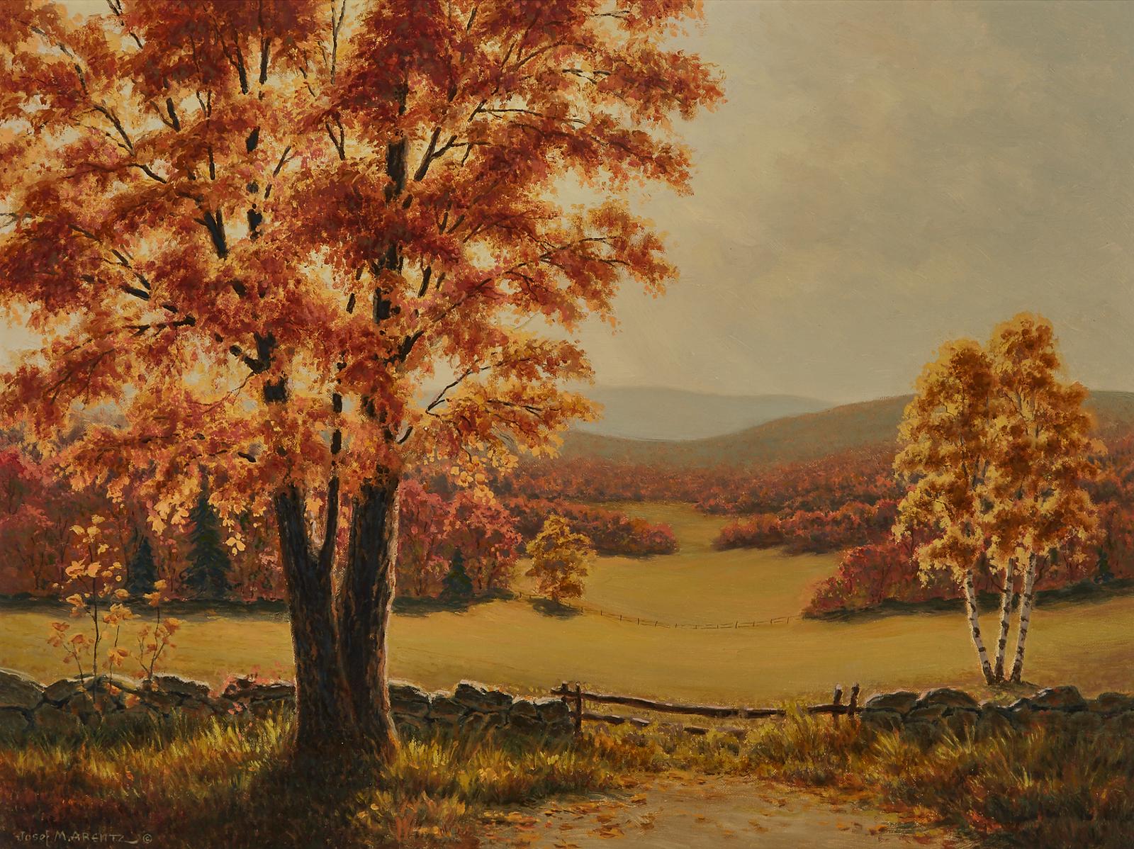 Josef M. Arentz (1903-1969) - Pathway Through Farmlands, Maine, Circa 1960