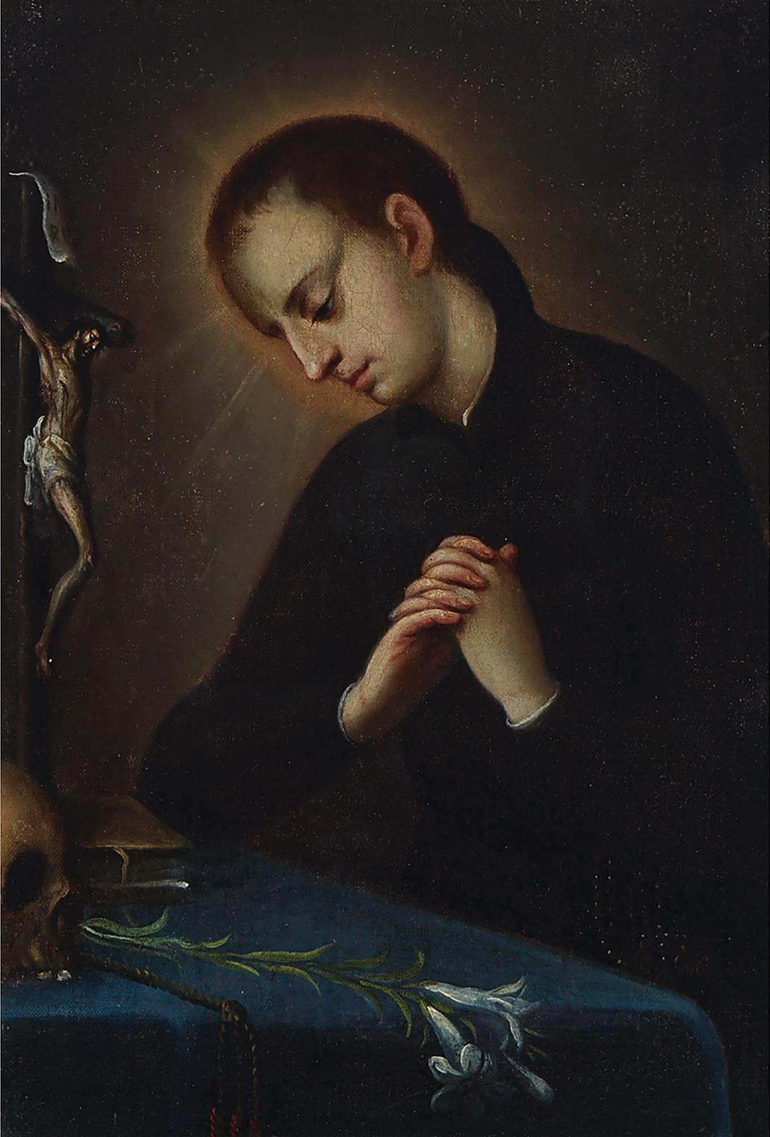 Miguel Jeronimo Zendejas (1725-1815) - St. Francis Assisi Adoring The Cross, After Jacopo Ligozzi (1547-1627), Italian