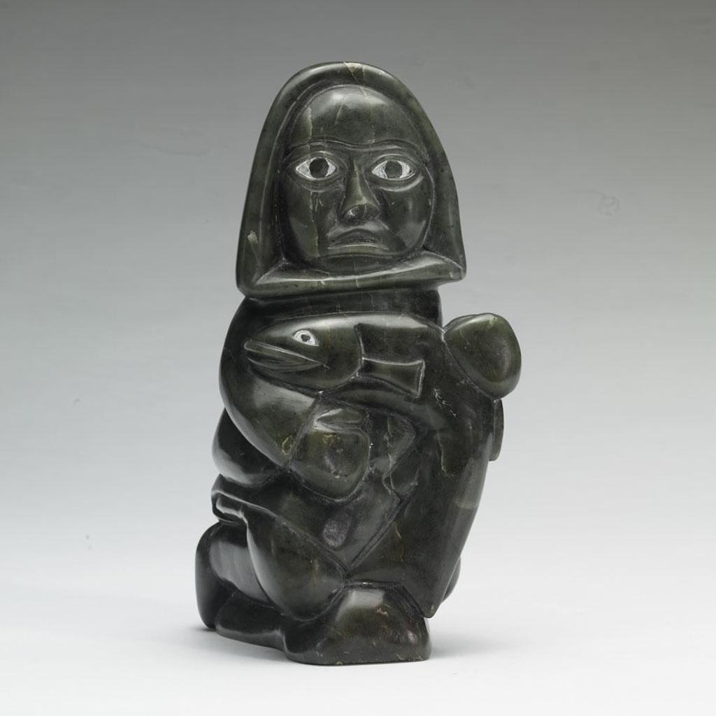 Abraham POV (1927-1994) - Kneeling Figure With Fish