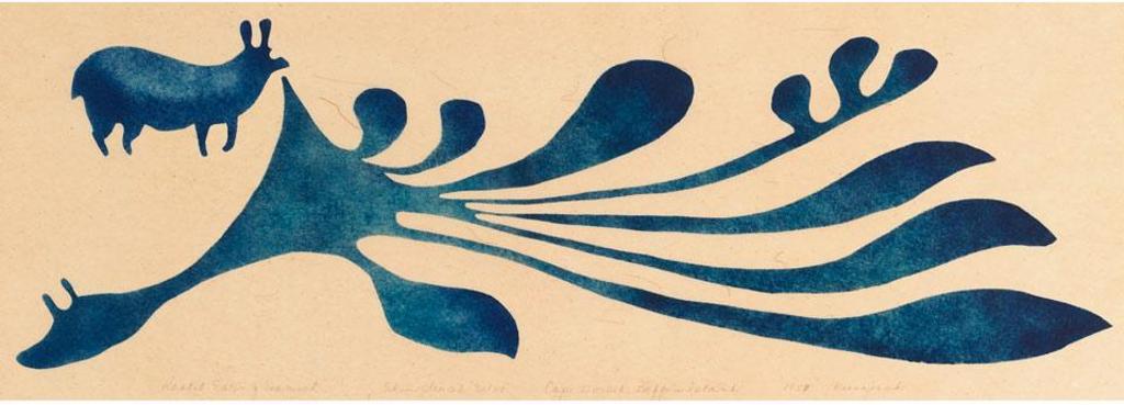 Kenojuak Ashevak (1927-2013) - Rabbit Eating Seaweed