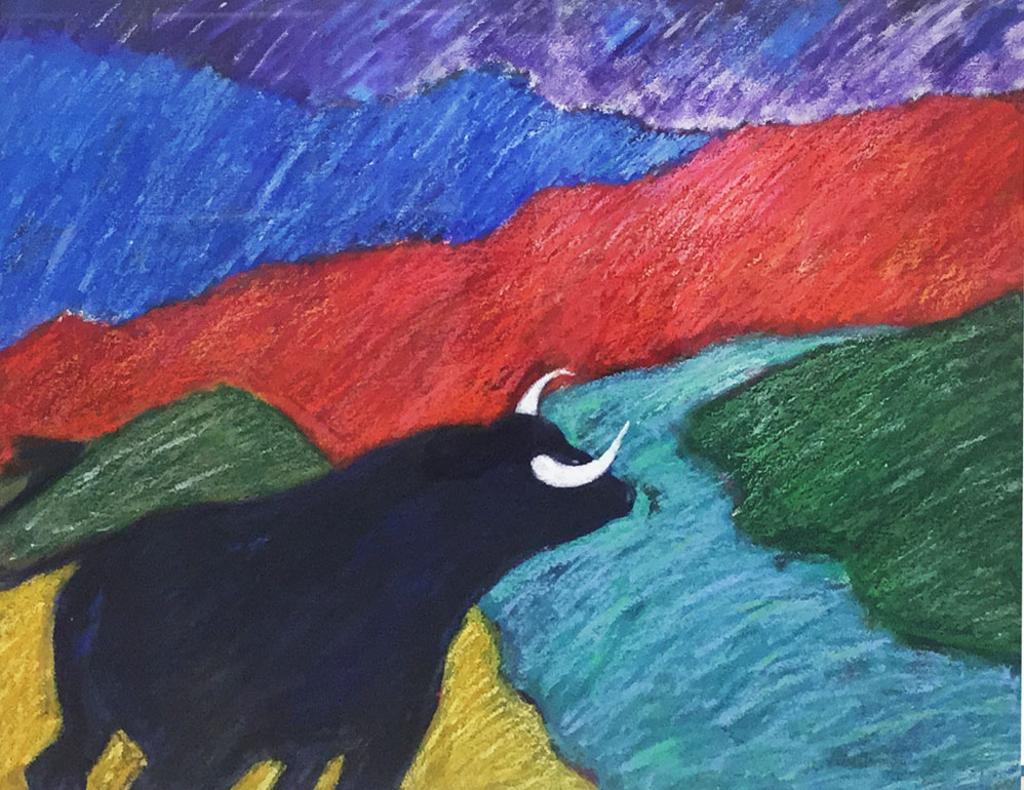 Jesus Carlos de Vilallonga (1927-2018) - Bull in a landscape