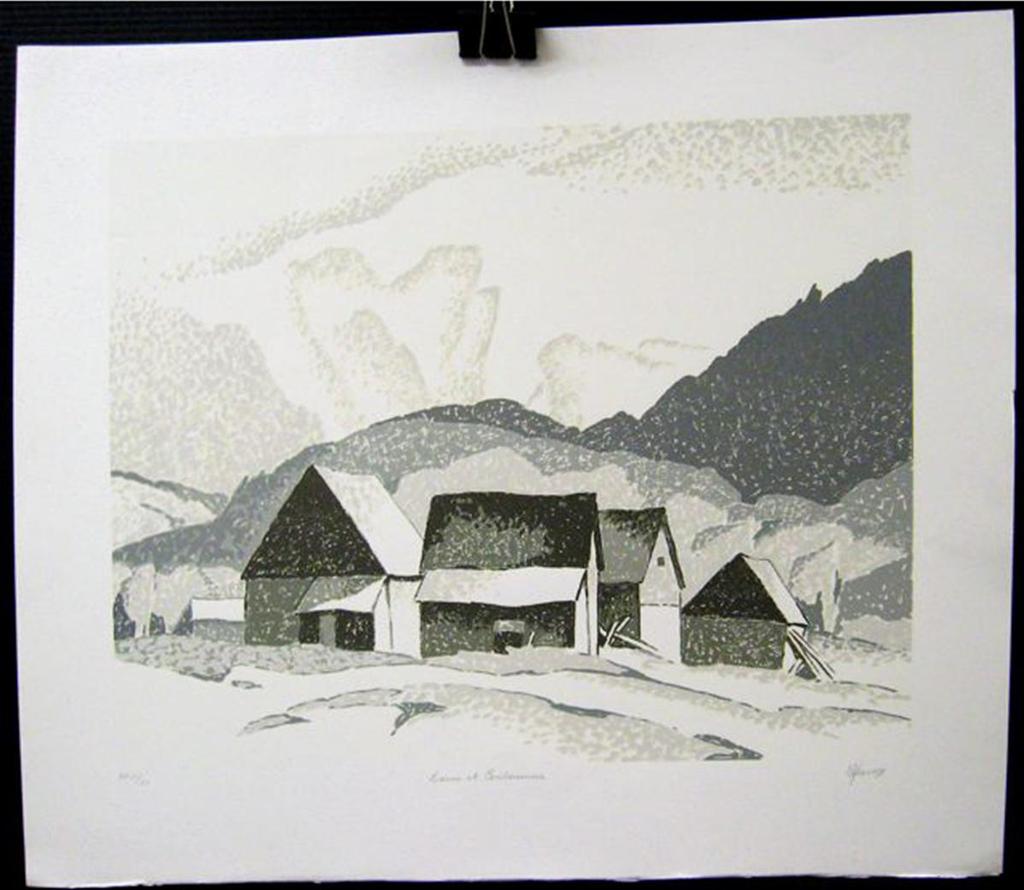 Alfred Joseph (A.J.) Casson (1898-1992) - Barns At Comberemere