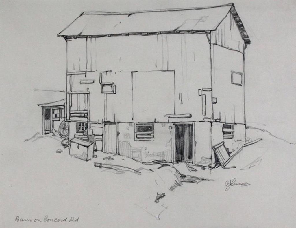 Alfred Joseph (A.J.) Casson (1898-1992) - Barn On Concord Rd.; Ca 1928